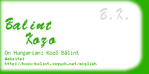 balint kozo business card