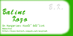 balint kozo business card